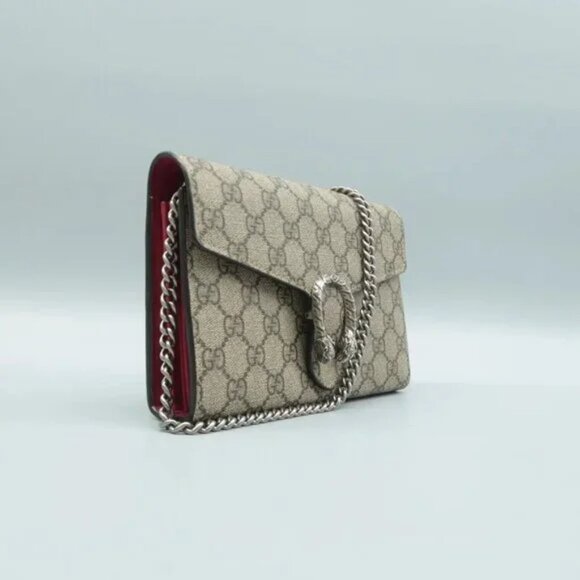 100% Authentic GUCCI Dionysus Brown Canvas Shoulder Bag - Picture 3 of 12